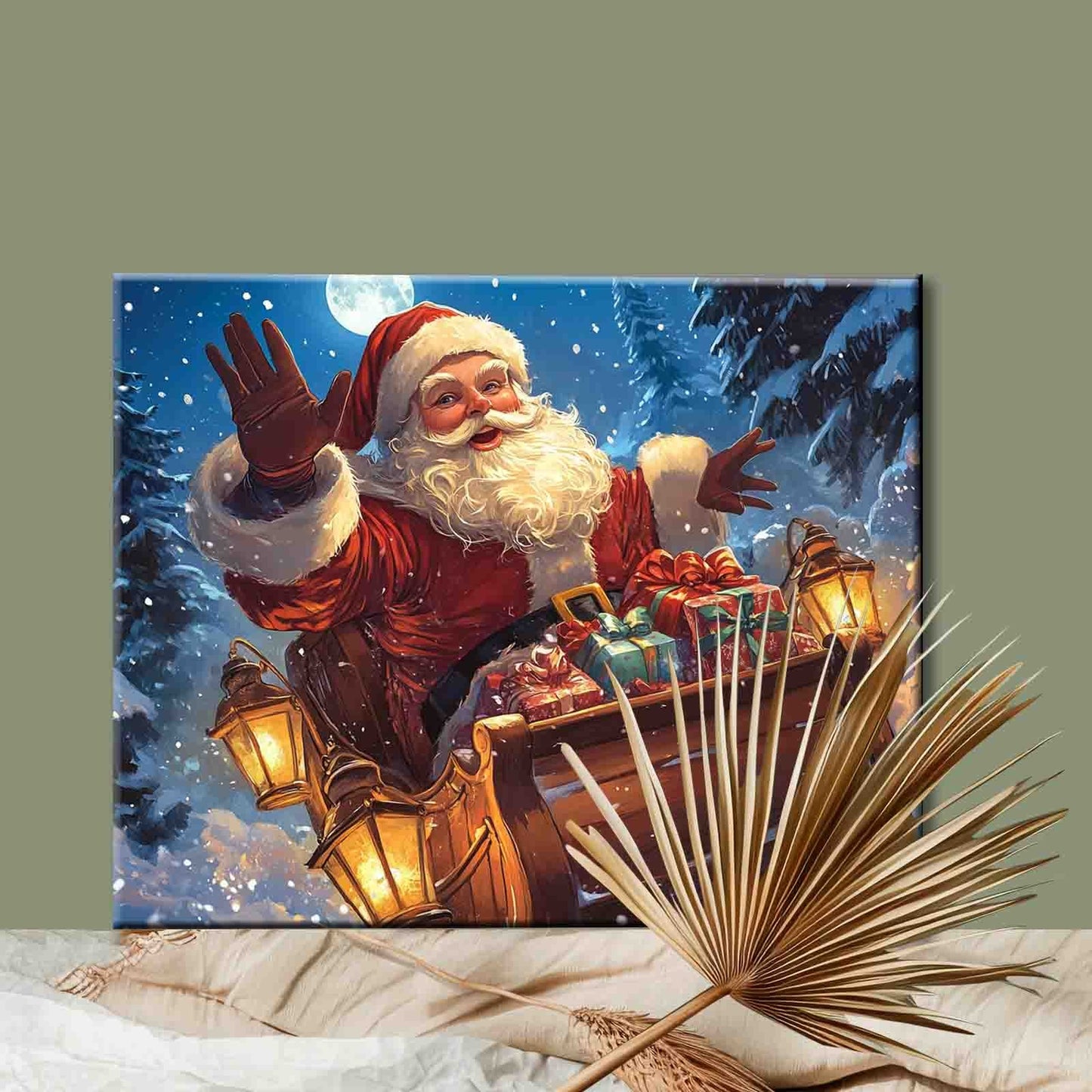 Christmas Santa's Sleigh Paint by Numbers