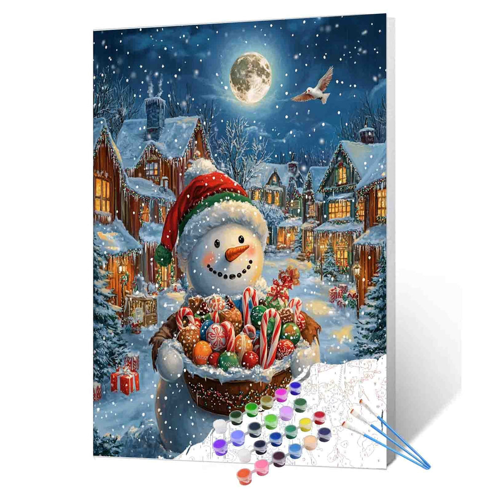 Christmas Snowman DIY Paint by Numbers Tucocoo