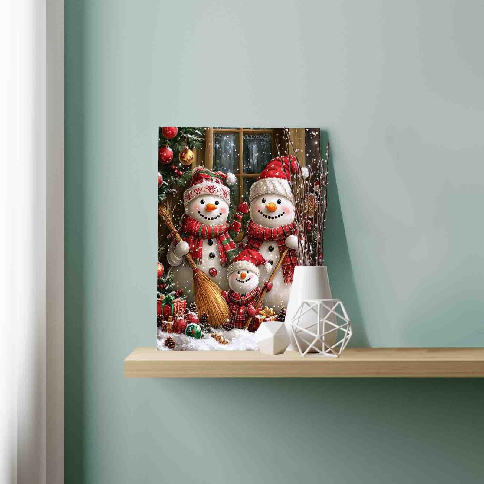 Christmas Snowman Family Paint by Numbers