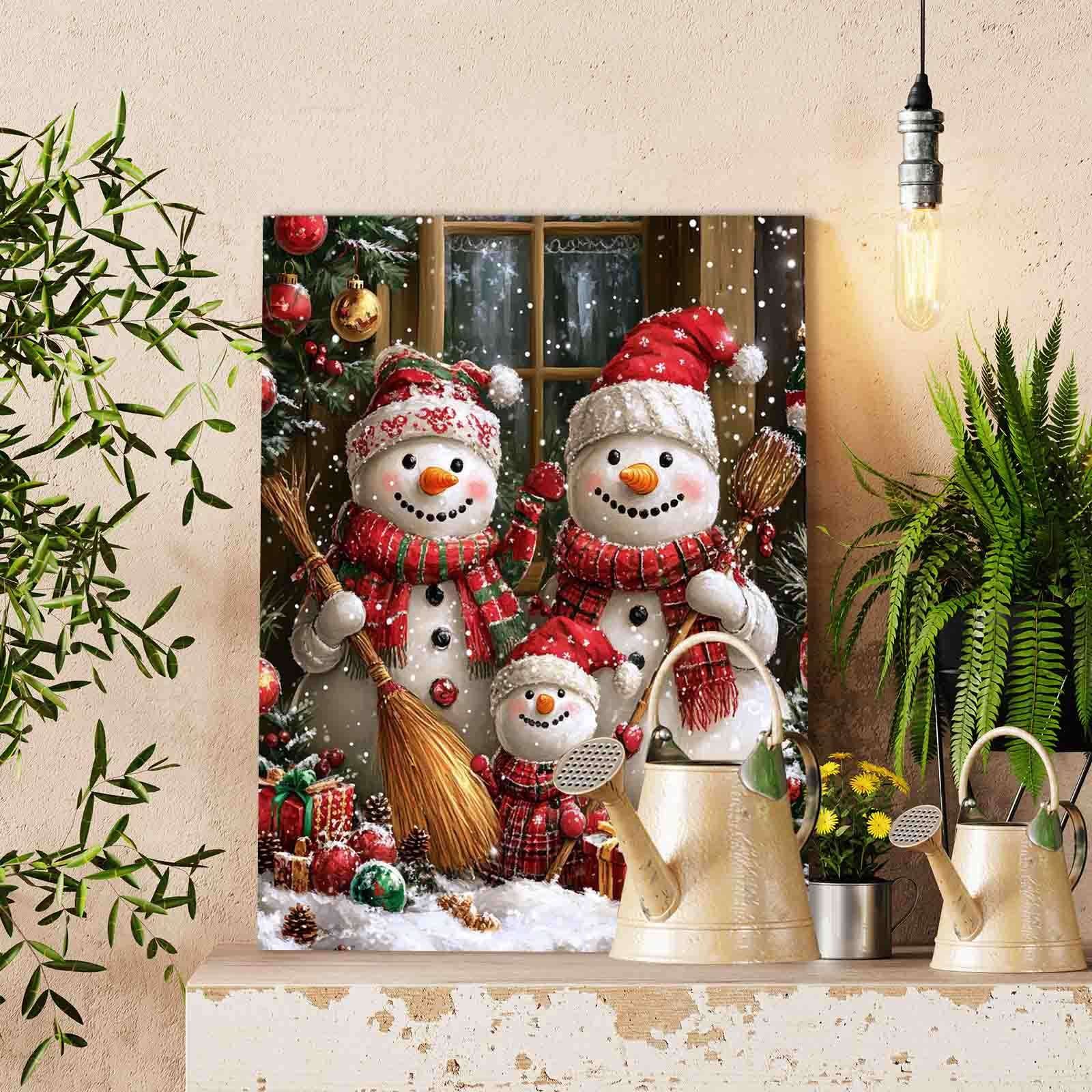 Christmas Snowman Family Paint by Numbers