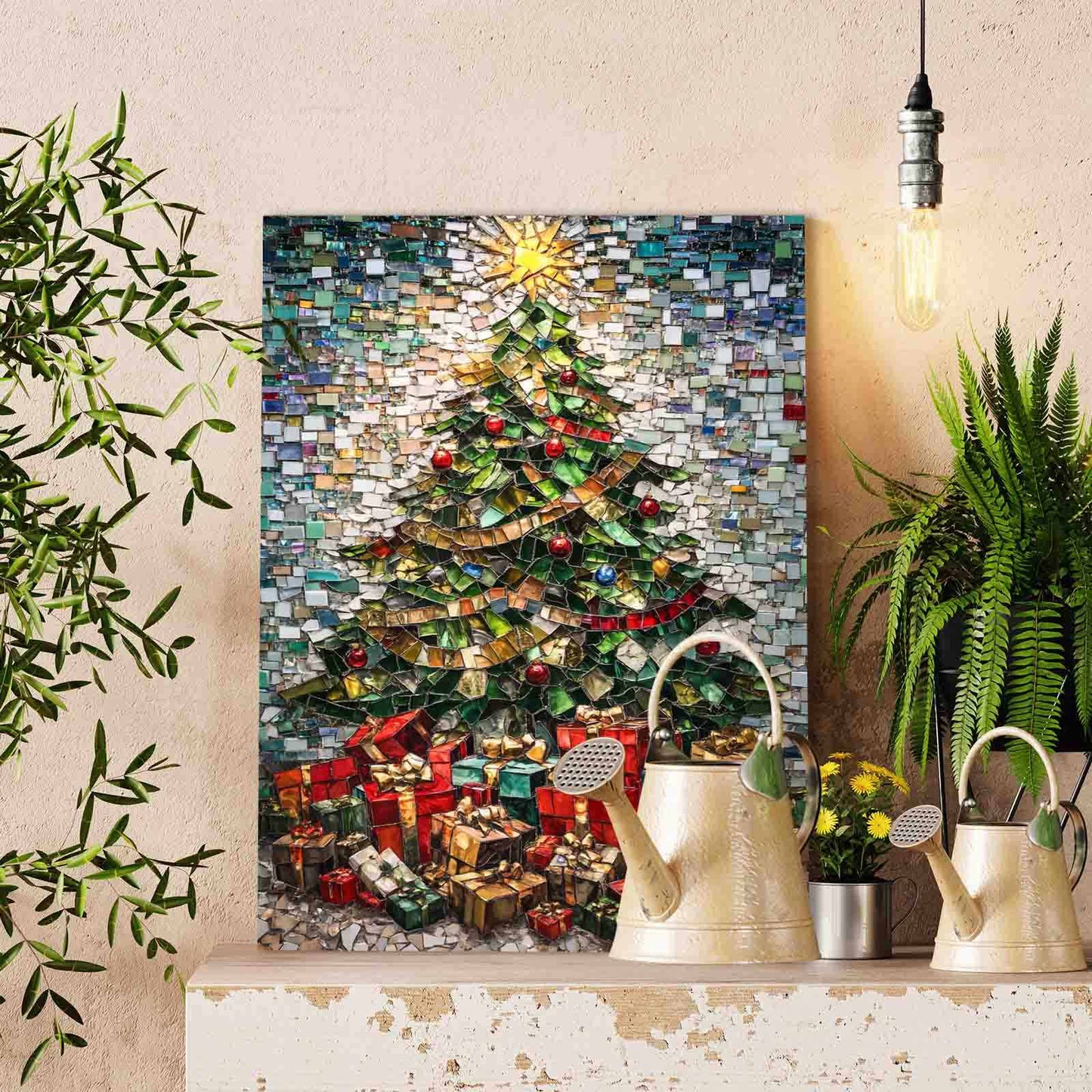 Christmas Tree Mosaic Paint by Numbers