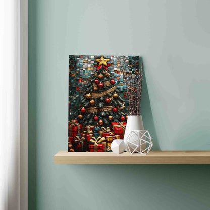 Christmas Tree Piled with Gifts Paint by Numbers