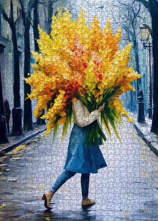 City Walk with Bright Blooms Jigsaw Puzzle