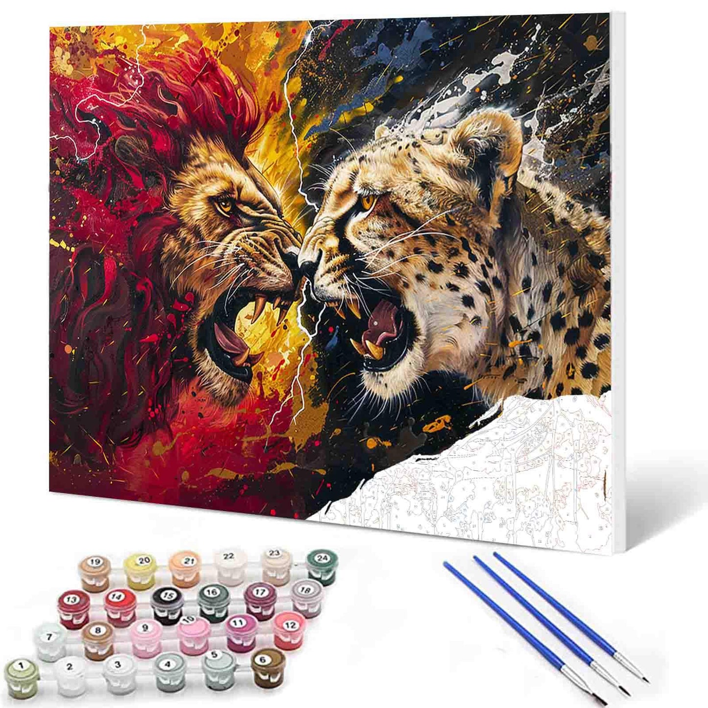 Clash of Beasts Paint by Numbers
