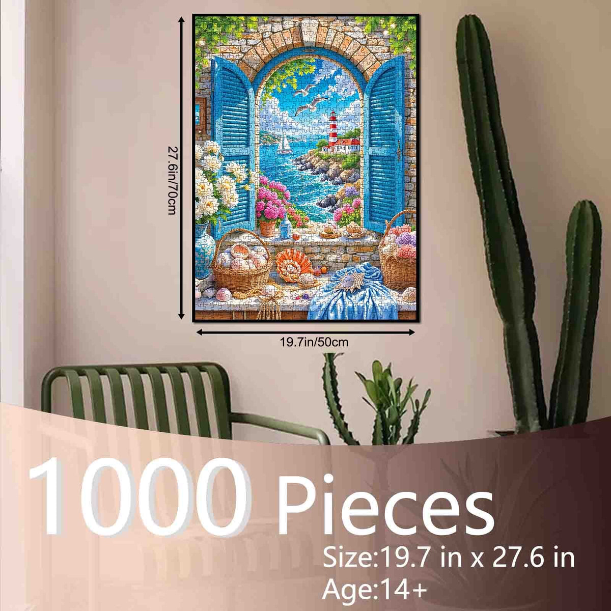 Coastal Lighthouse Window View Jigsaw Puzzle