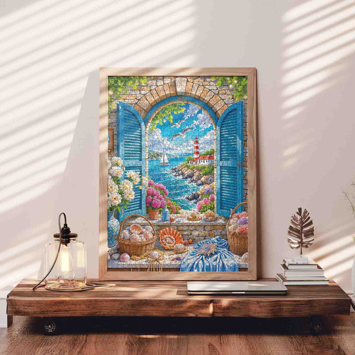 Coastal Lighthouse Window View Jigsaw Puzzle