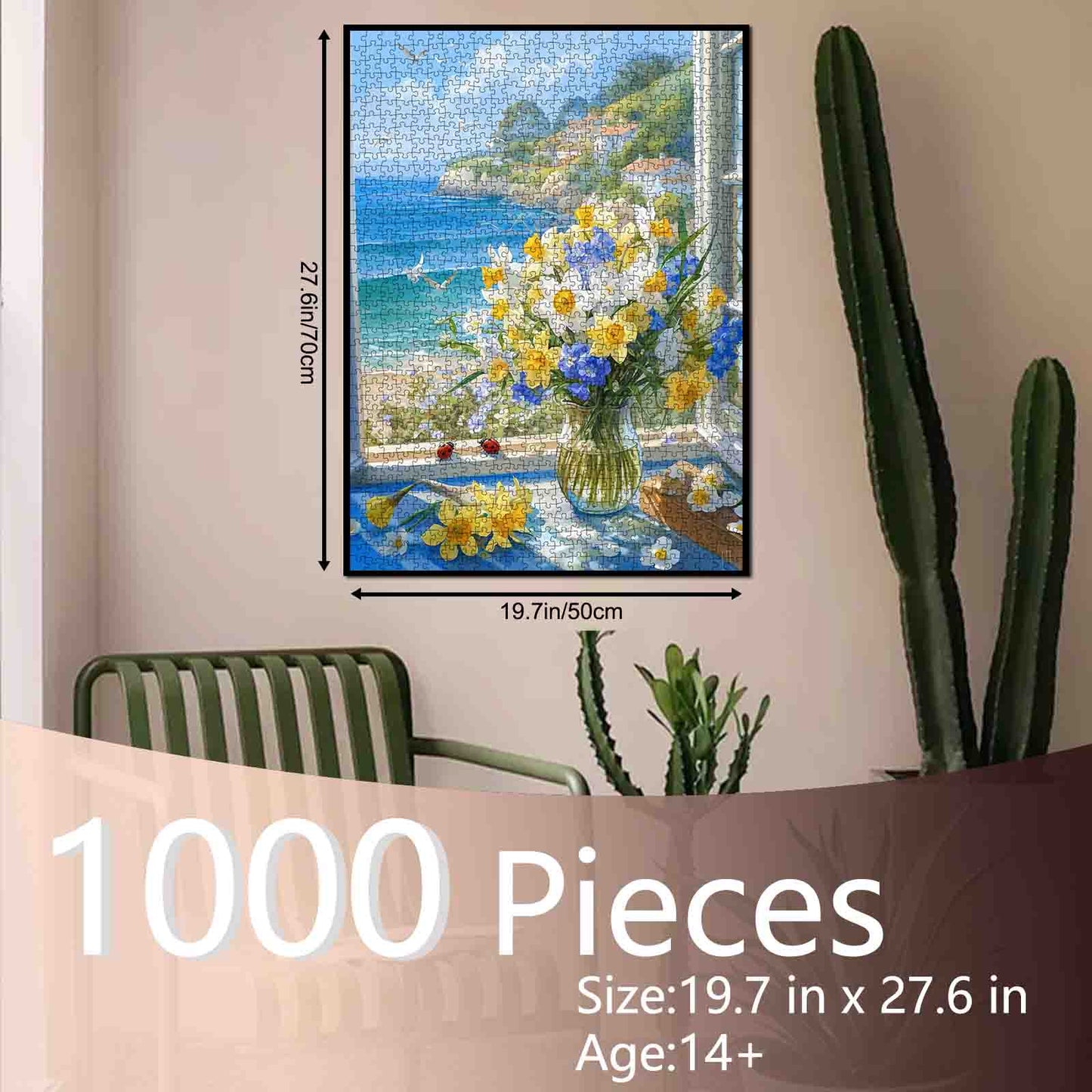 Coastal Window Flowers and Sea Breeze Jigsaw Puzzle