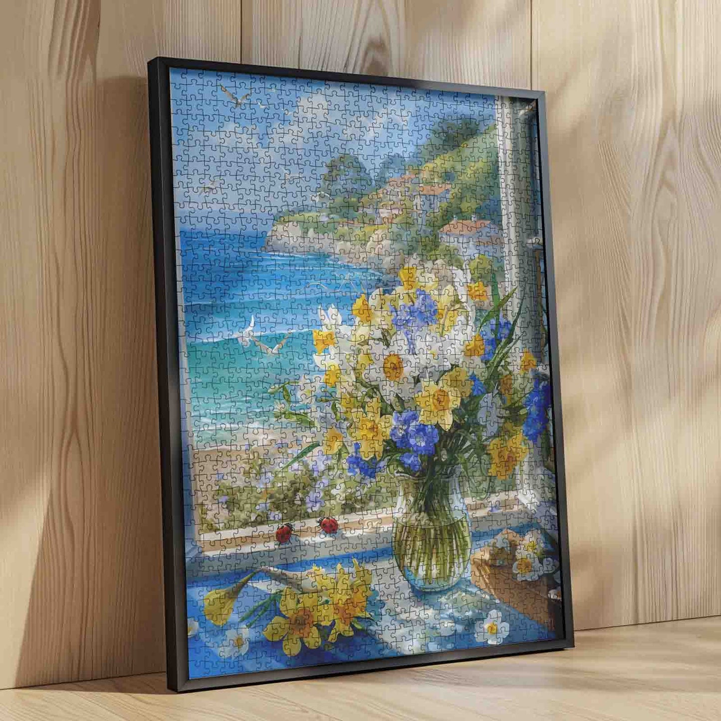 Coastal Window Flowers and Sea Breeze Jigsaw Puzzle
