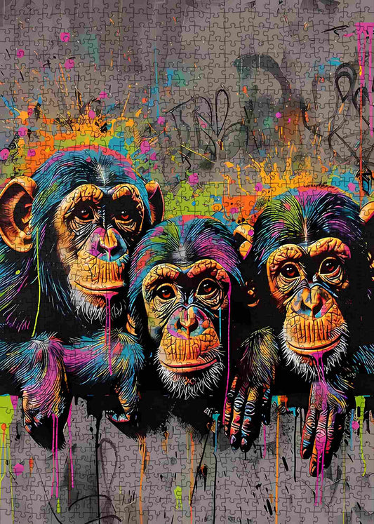 Color Splash Monkeys Jigsaw Puzzle