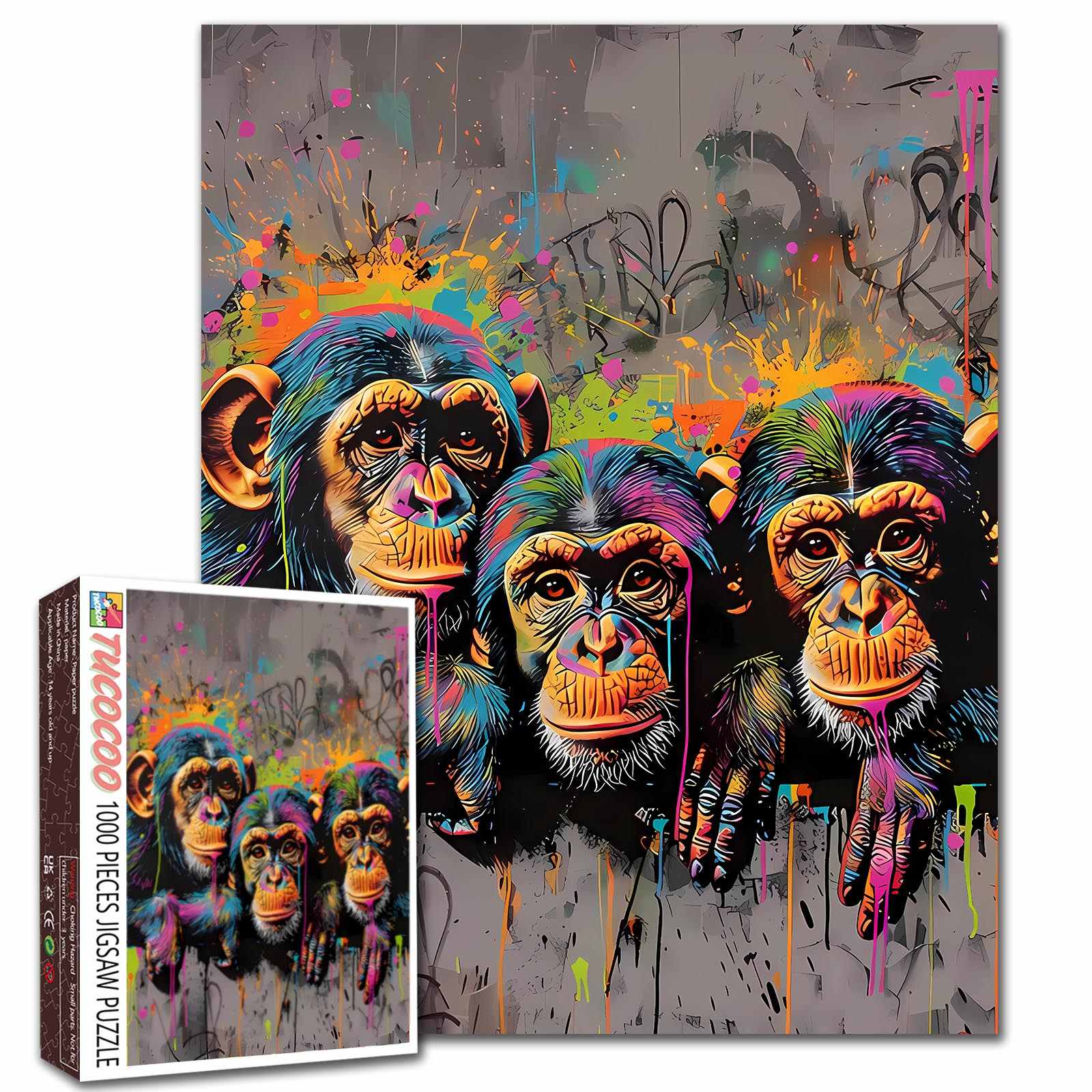Color Splash Monkeys Jigsaw Puzzle
