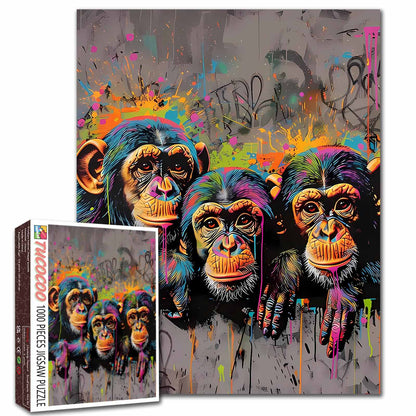 Color Splash Monkeys Jigsaw Puzzle