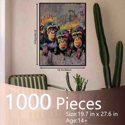 Color Splash Monkeys Jigsaw Puzzle