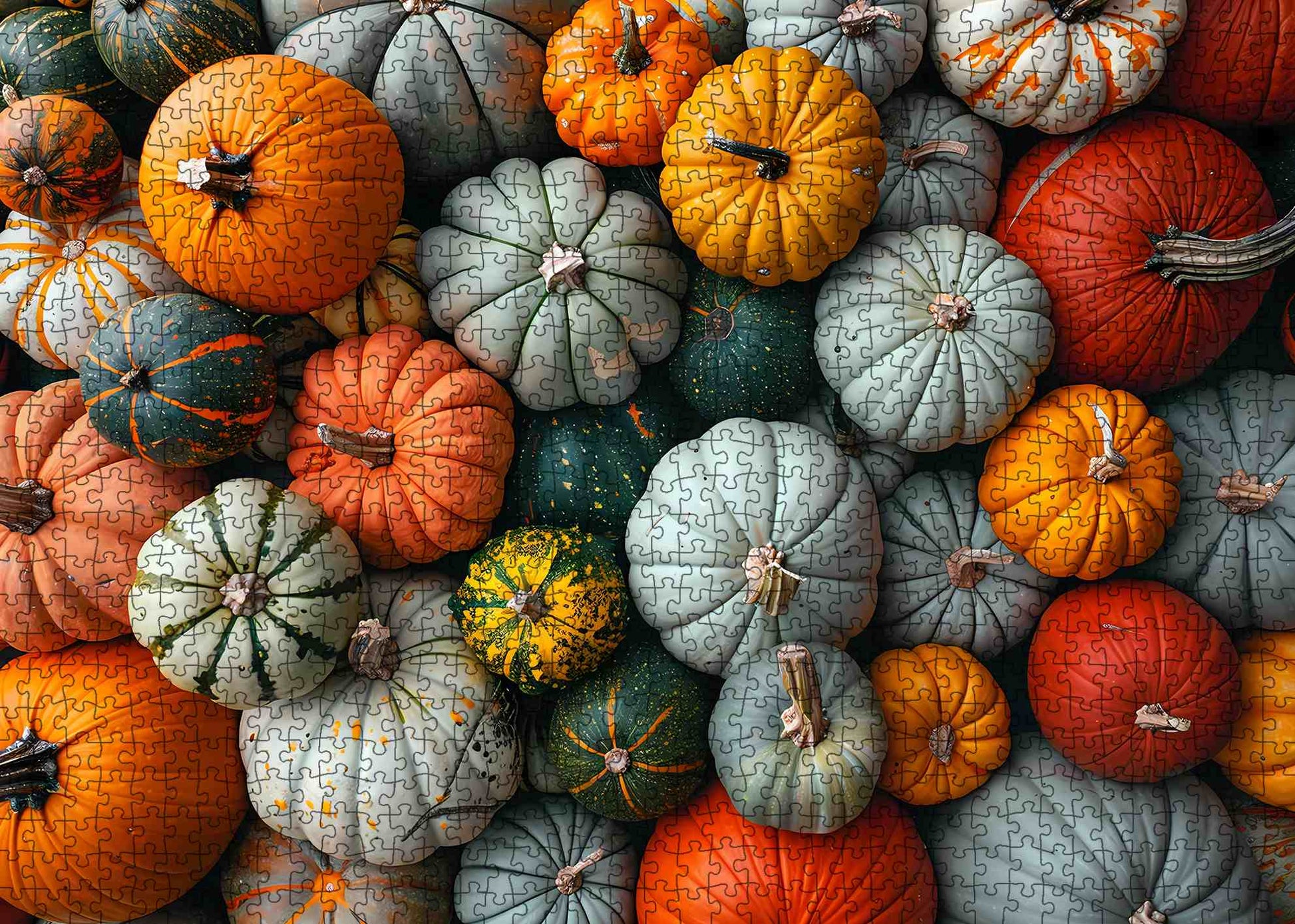 Colorful Autumn Pumpkins Jigsaw Puzzle