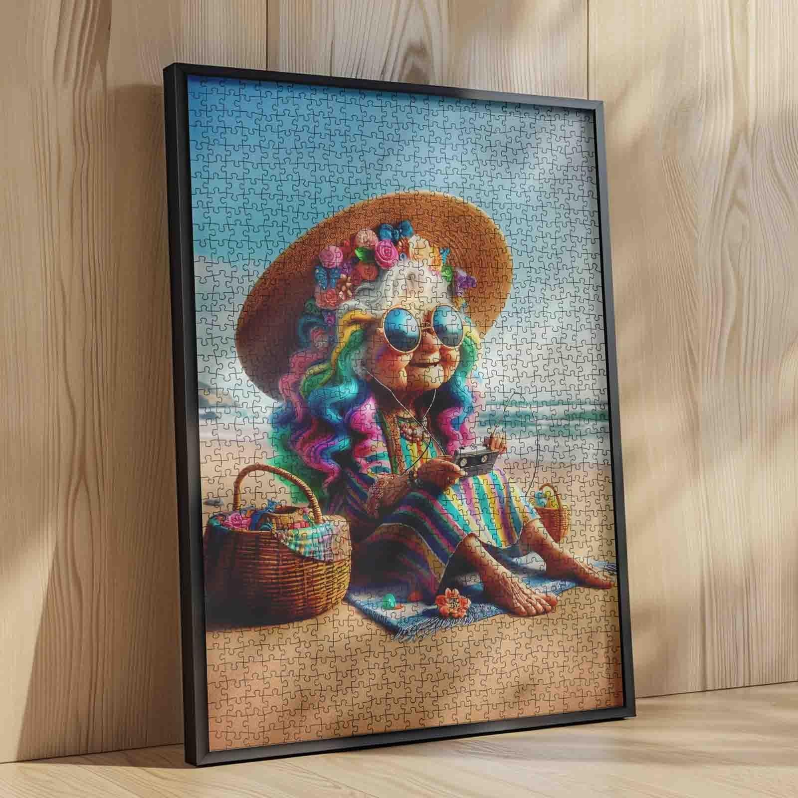 Colorful Beach Grandma Jigsaw Puzzle