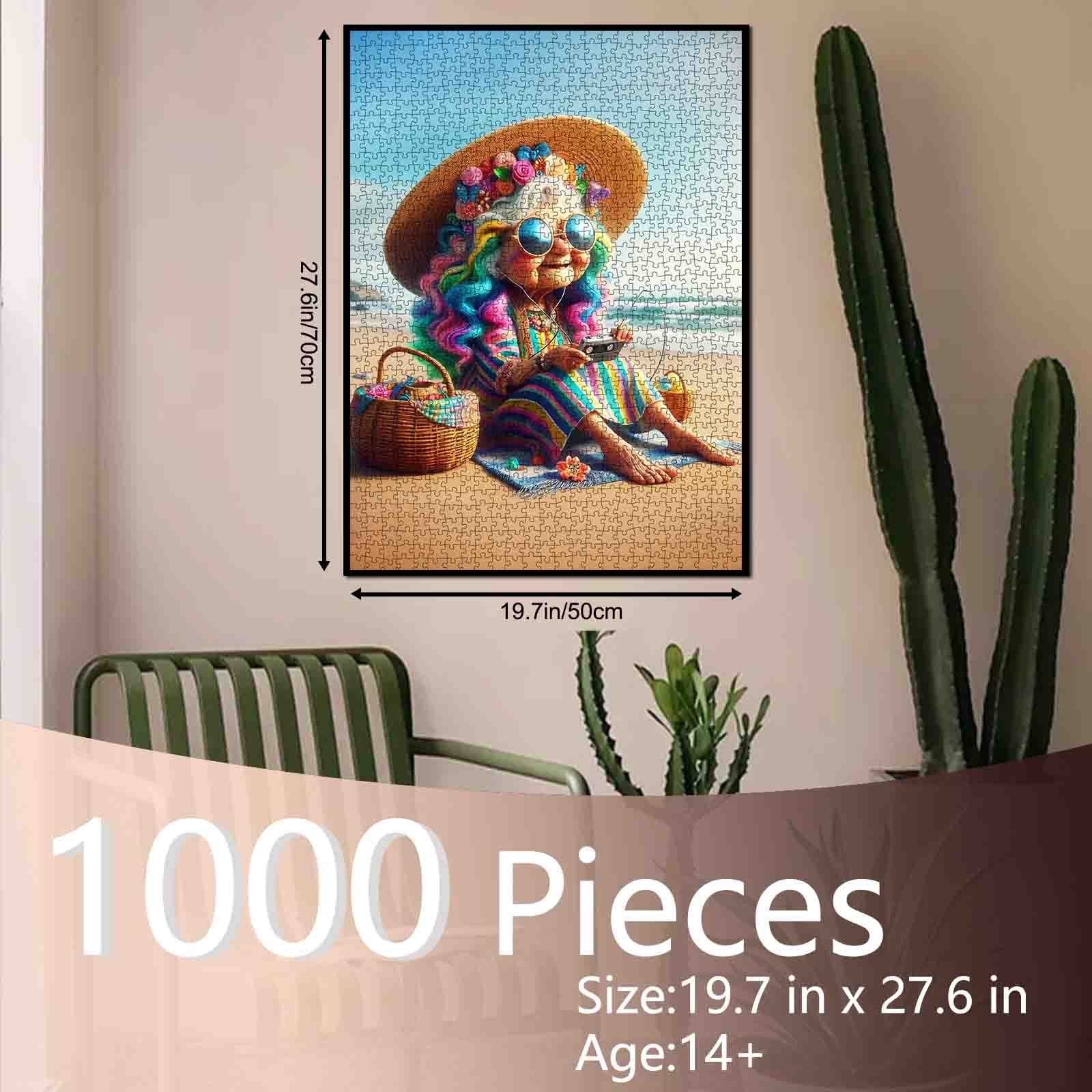 Colorful Beach Grandma Jigsaw Puzzle