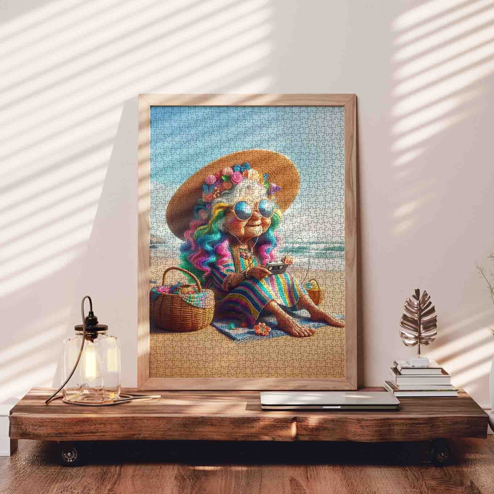 Colorful Beach Grandma Jigsaw Puzzle
