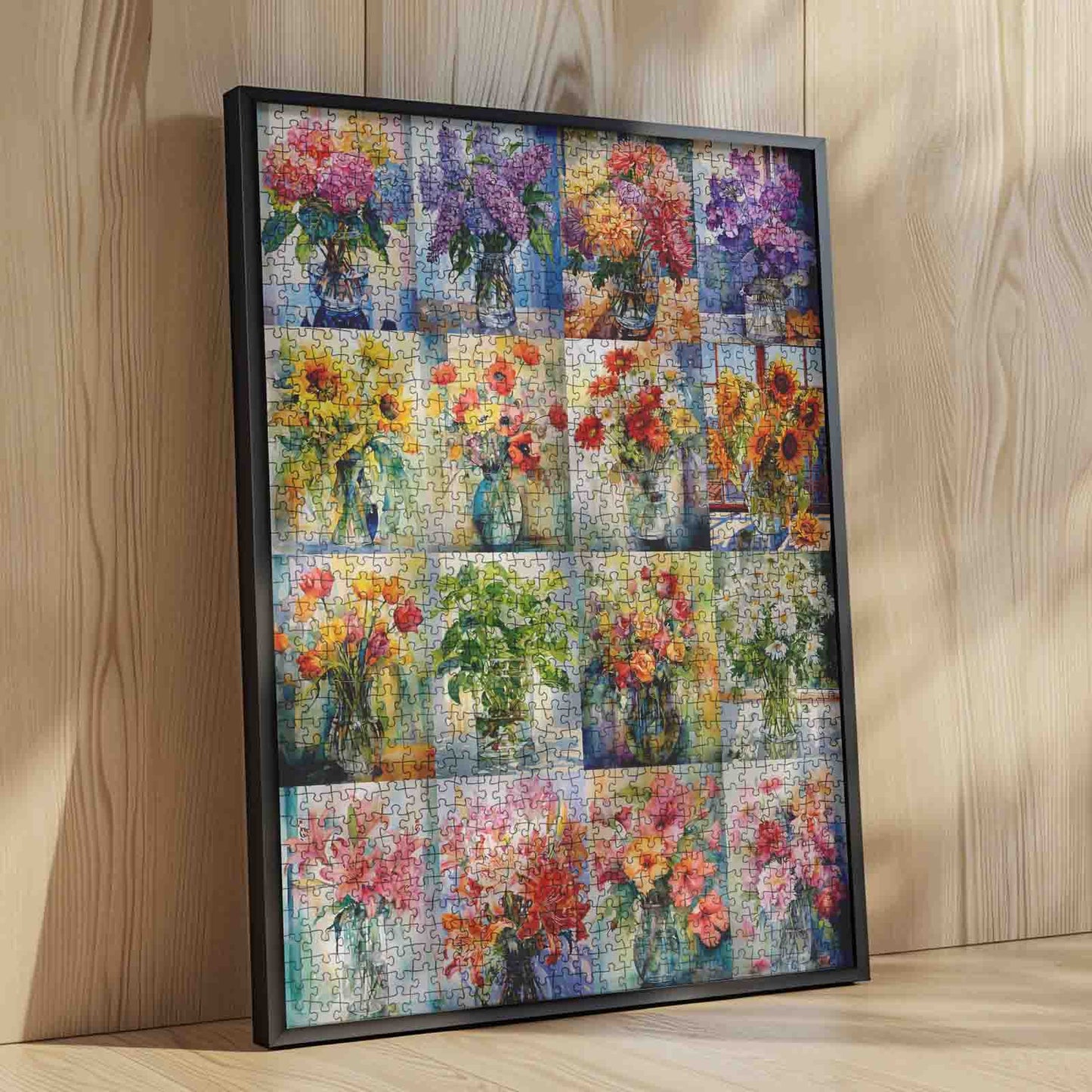 Colorful Flower Bouquets in Glass Vases Jigsaw Puzzle