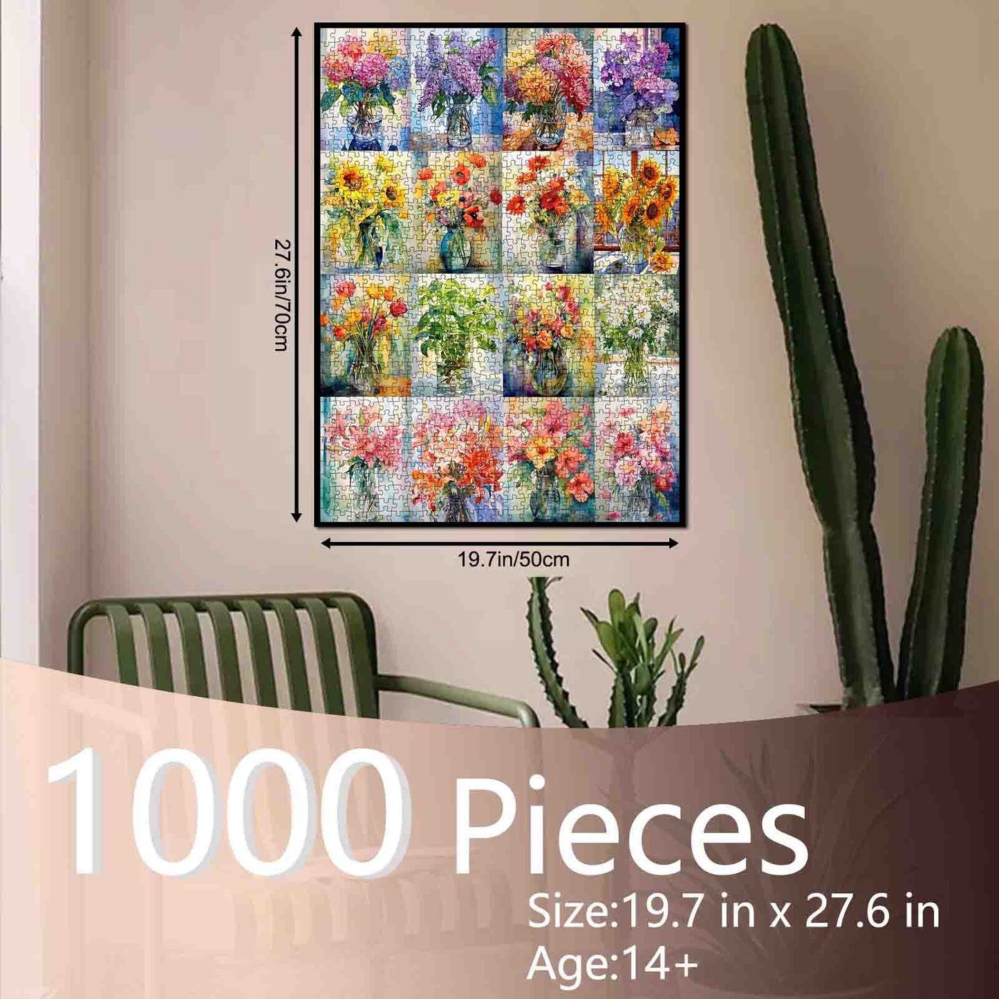 Colorful Flower Bouquets in Glass Vases Jigsaw Puzzle