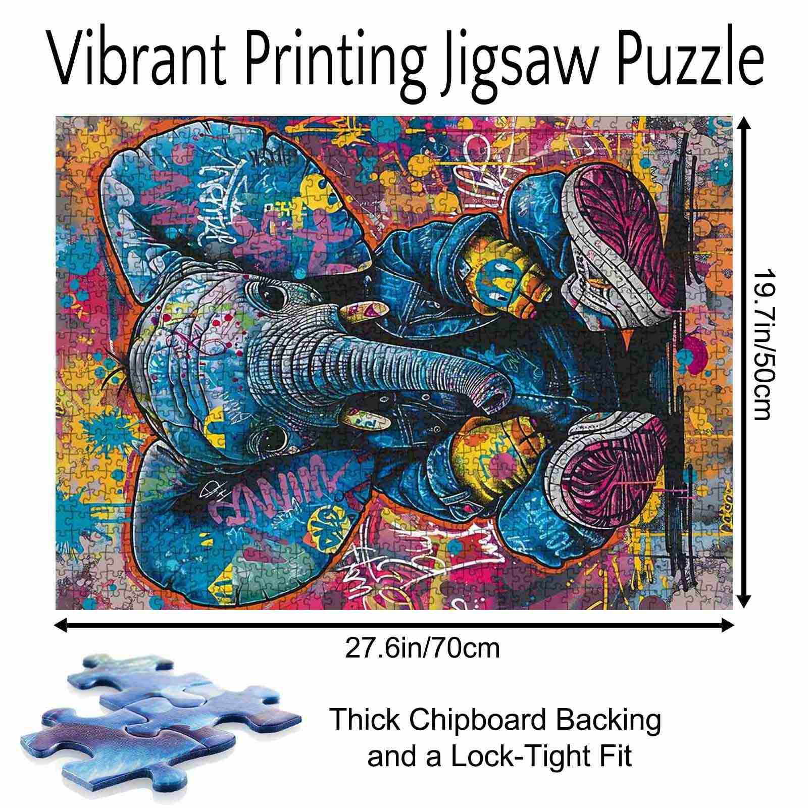 Tucocoo 1000-Piece Graffiti Monkey Jigsaw Puzzle - Colorful Animal Art For Adults & Families
