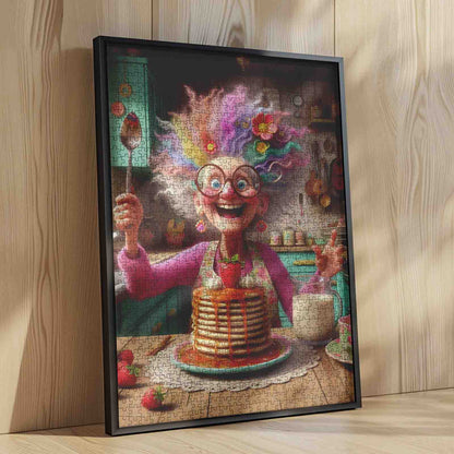 Colorful Grandma Pancake Feast Jigsaw Puzzle