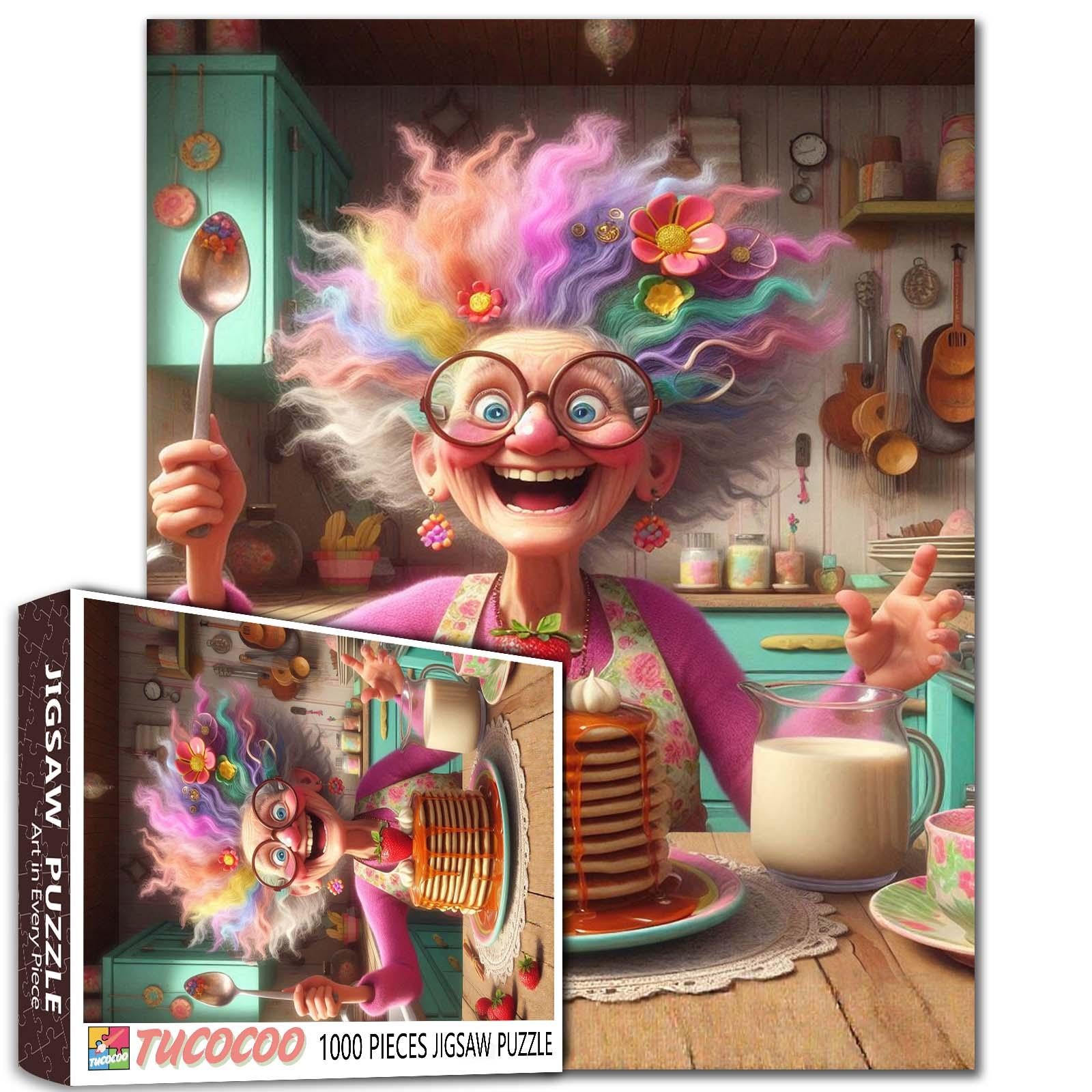 Colorful Grandma Pancake Feast Jigsaw Puzzle