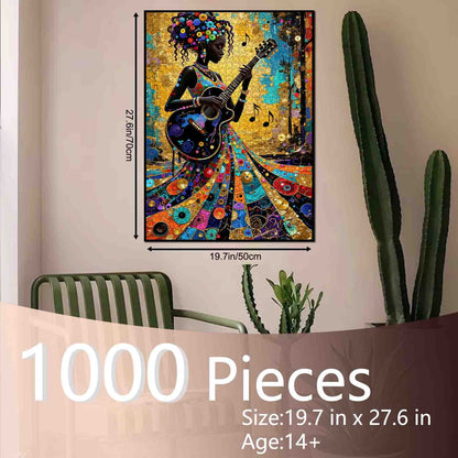 Colorful Guitar Melody Art Jigsaw Puzzle