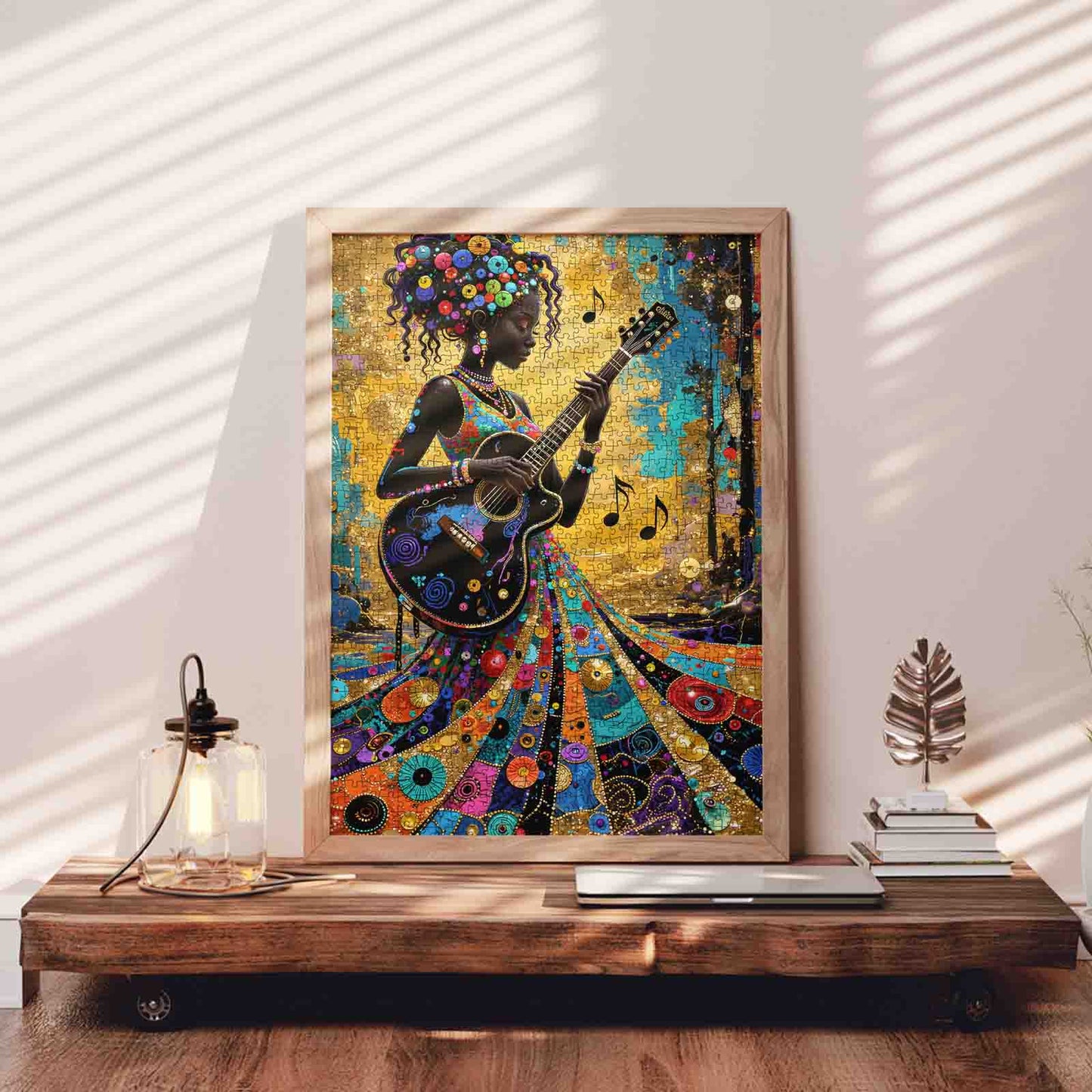 Colorful Guitar Melody Art Jigsaw Puzzle