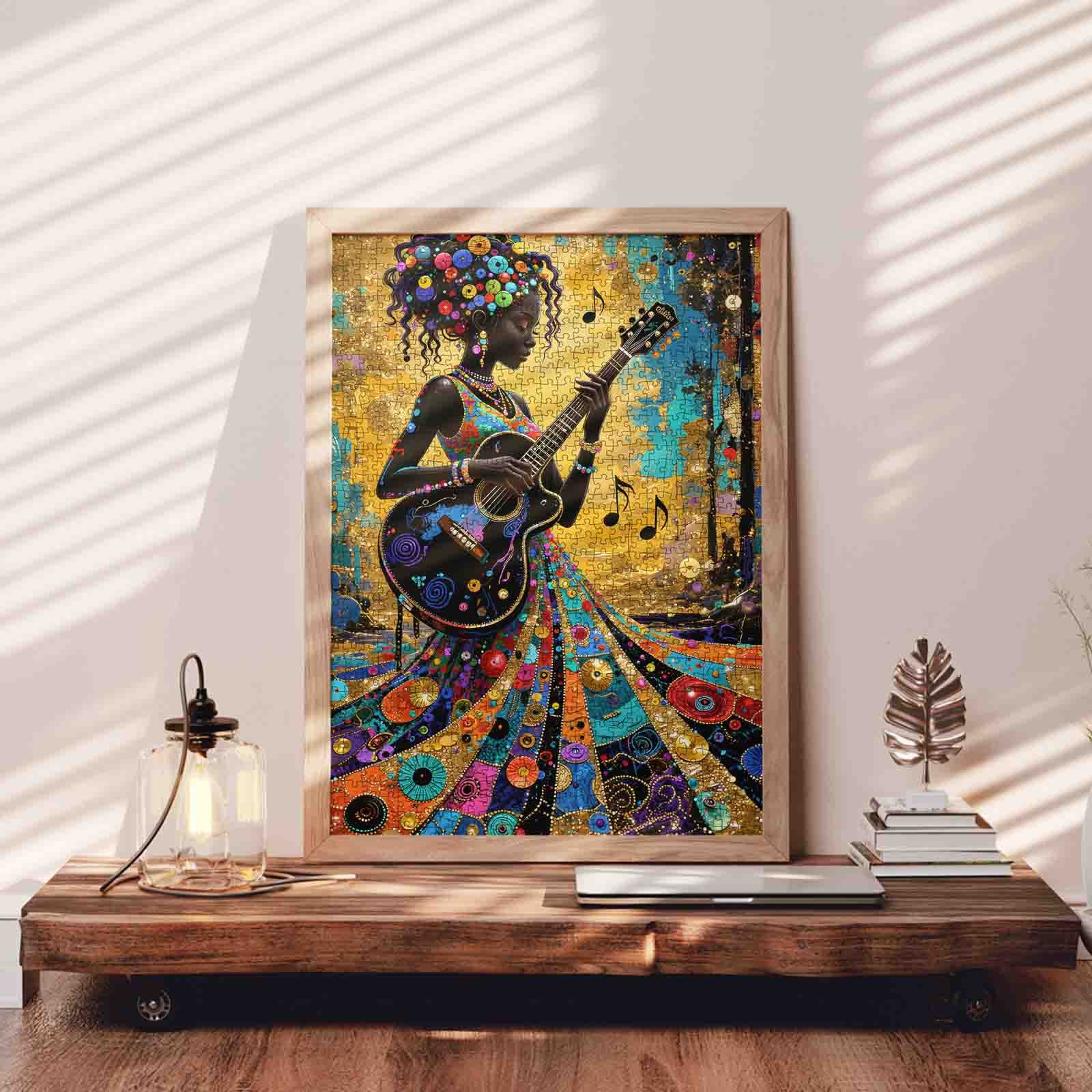 Colorful Guitar Melody Art Jigsaw Puzzle