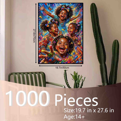 Colorful Kids Paint Party Jigsaw Puzzle