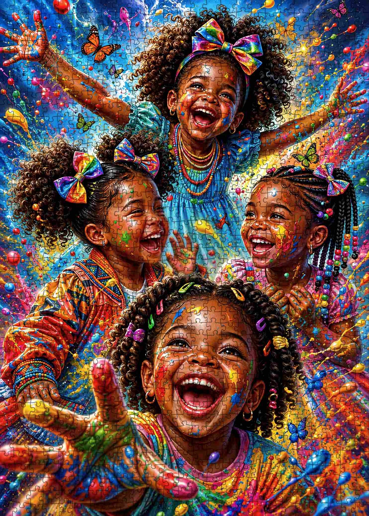 Colorful Kids Paint Party Jigsaw Puzzle