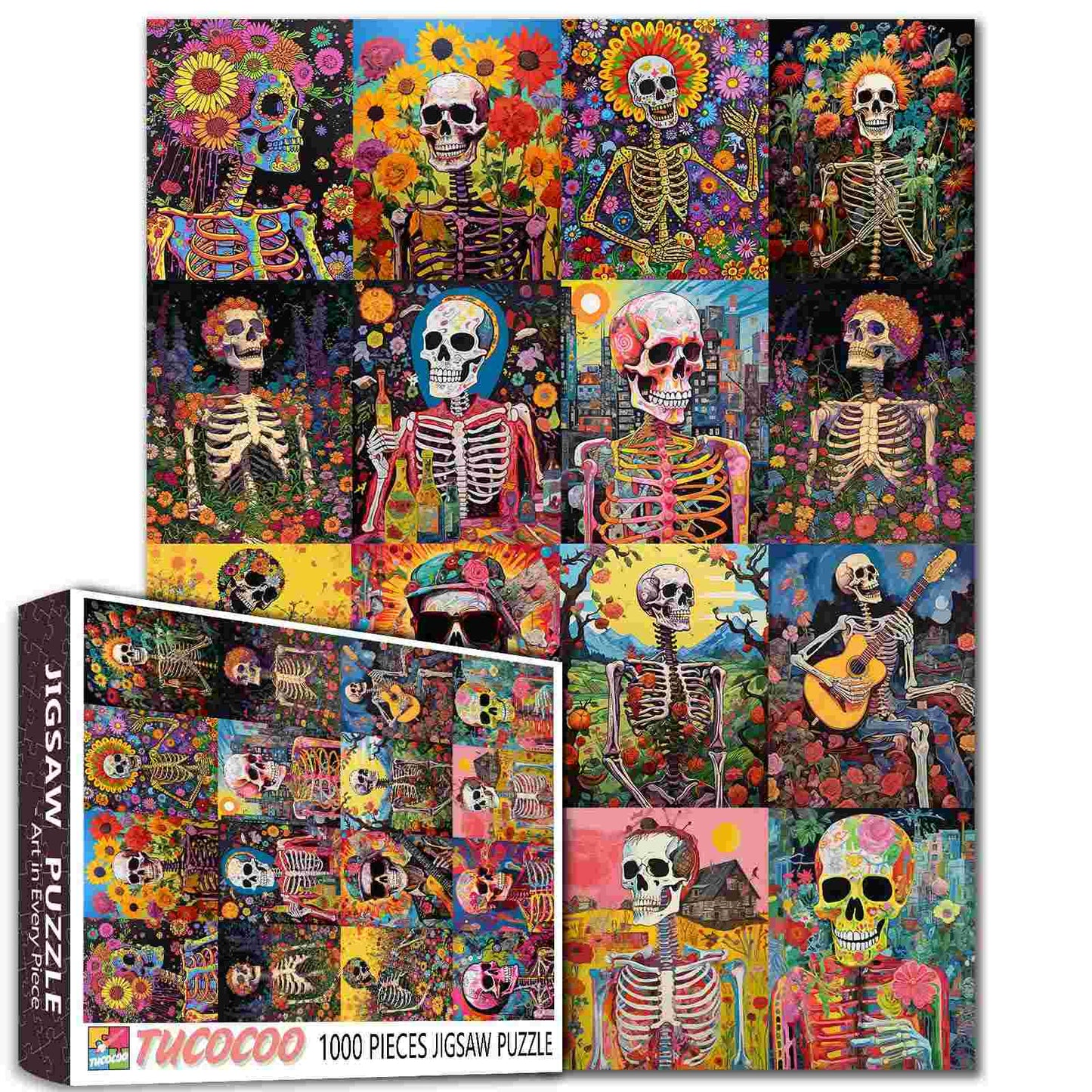 Colorful Skeleton Collage Jigsaw Puzzle