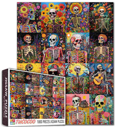 Colorful Skeleton Collage Jigsaw Puzzle
