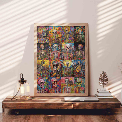 Colorful Skeleton Collage Jigsaw Puzzle