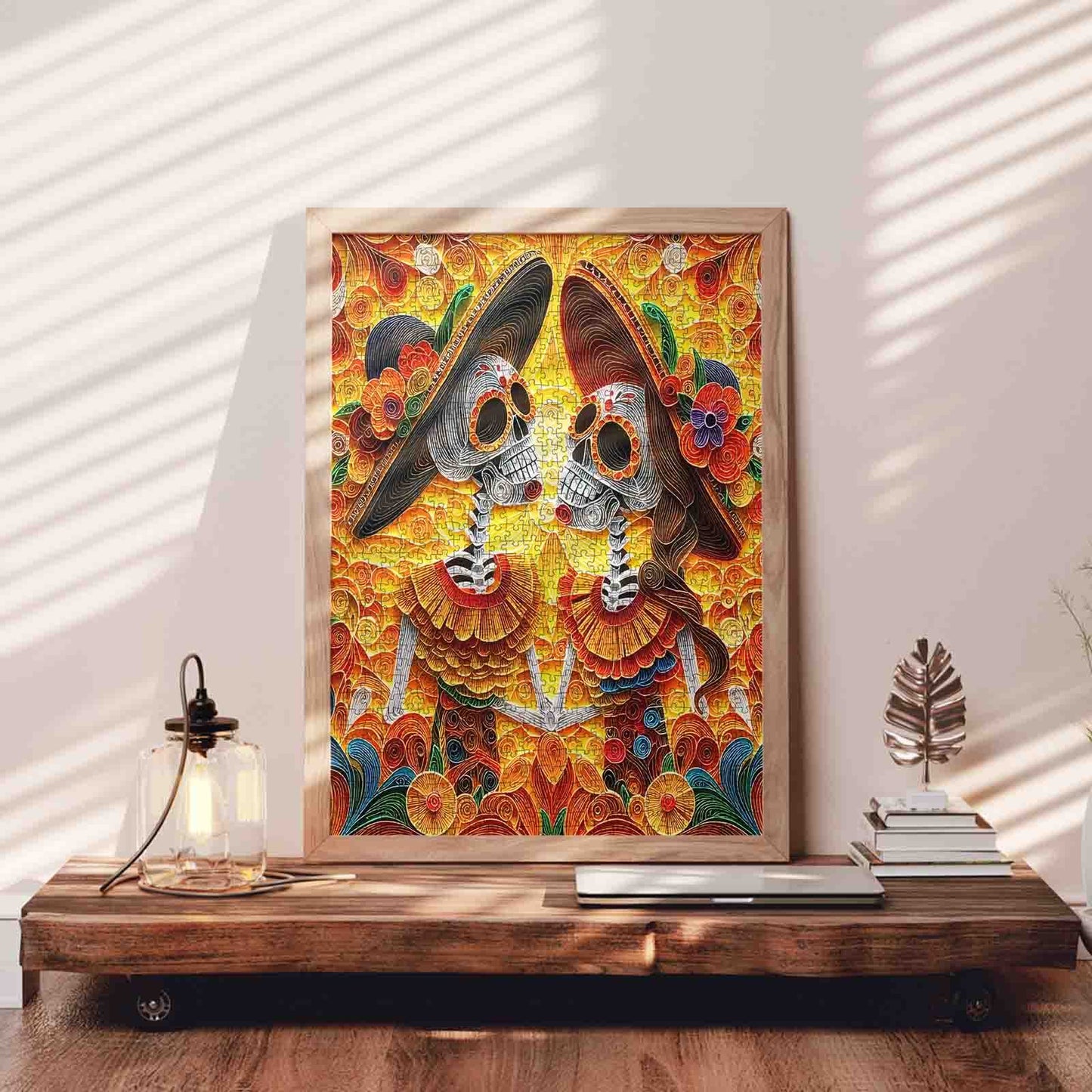 Colorful Skeleton Couple Day of the Dead Jigsaw Puzzle