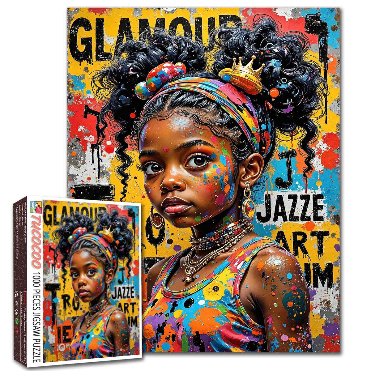 Colorful Urban Queen Portrait Jigsaw Puzzle