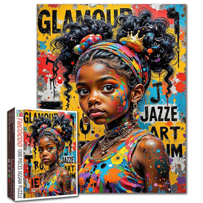 Colorful Urban Queen Portrait Jigsaw Puzzle