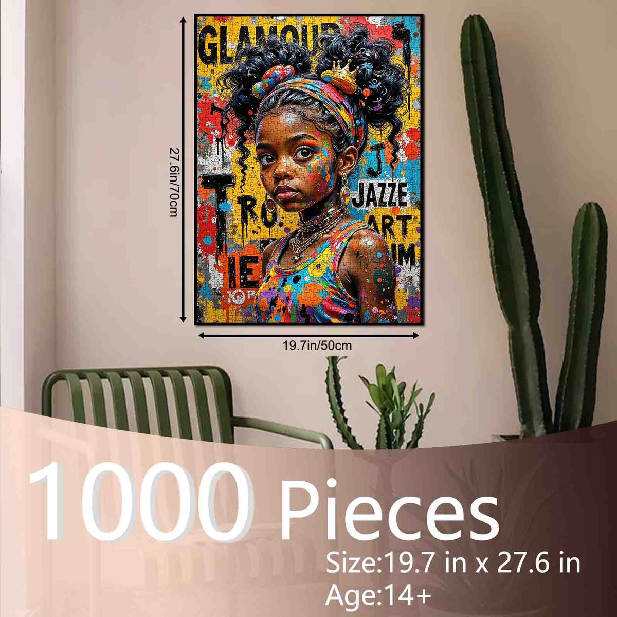 Colorful Urban Queen Portrait Jigsaw Puzzle