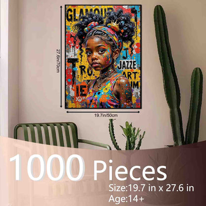Colorful Urban Queen Portrait Jigsaw Puzzle