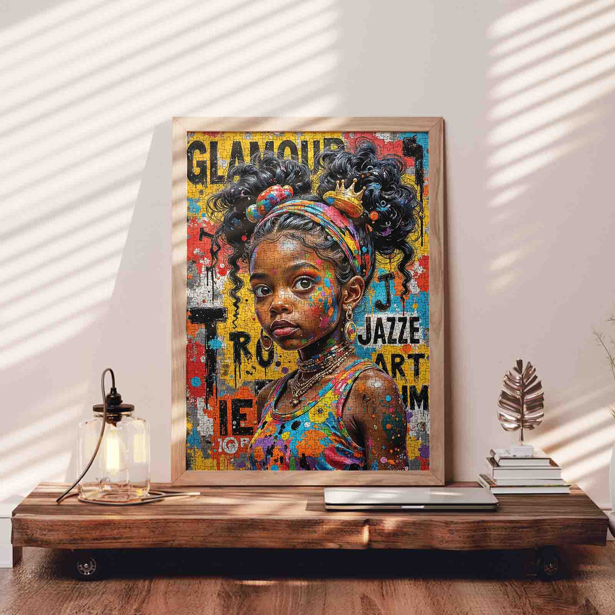 Colorful Urban Queen Portrait Jigsaw Puzzle