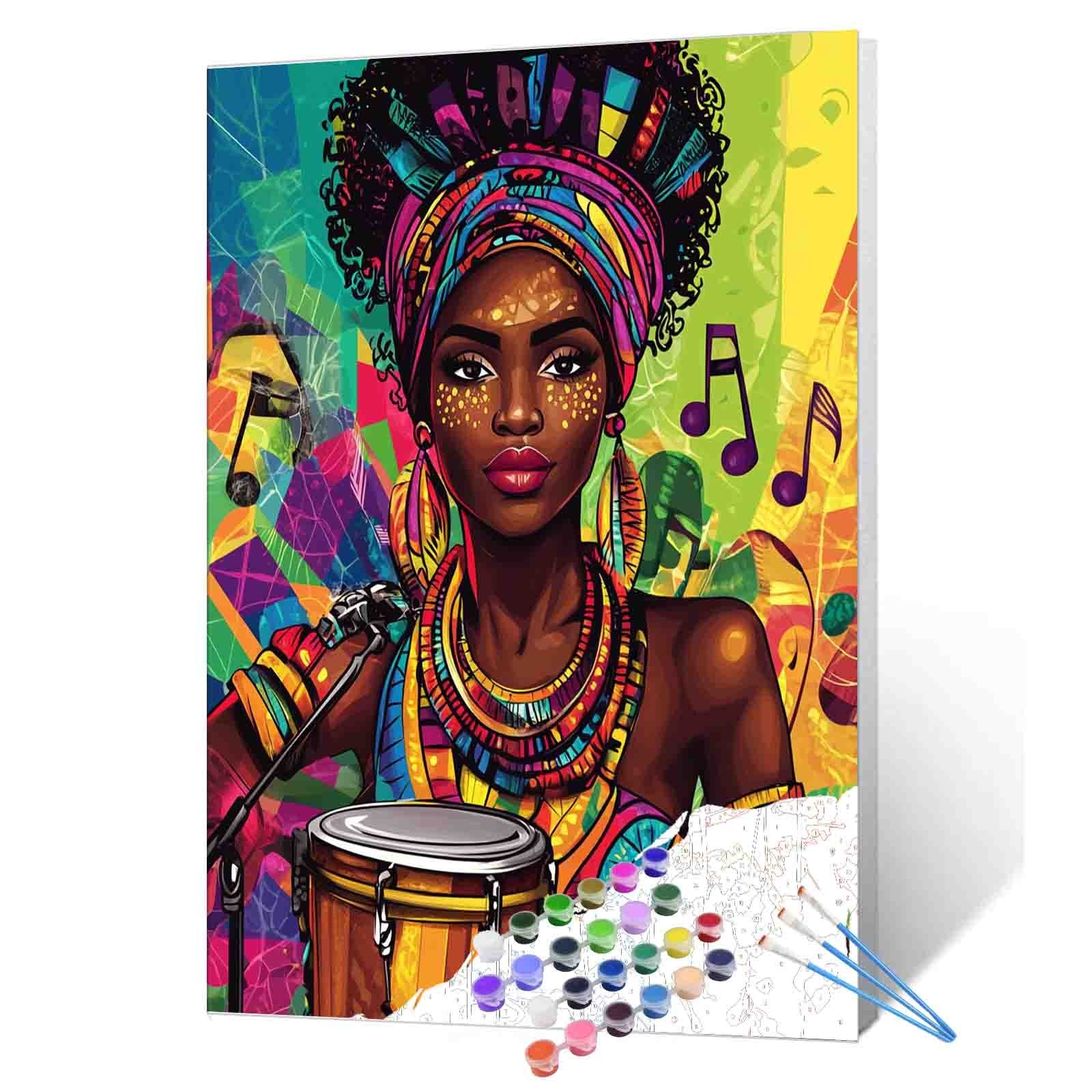 Colorful Bongo Percussionist Paint by Numbers