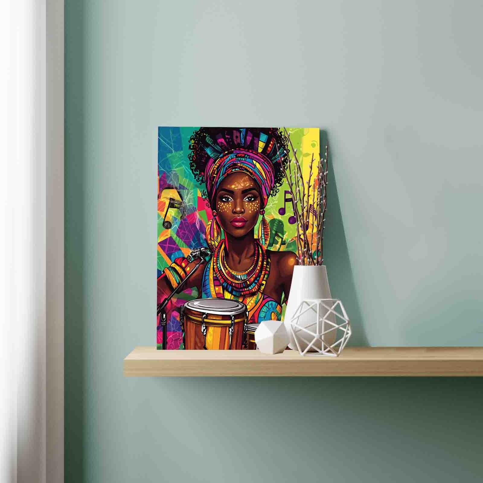 Colorful Bongo Percussionist Paint by Numbers