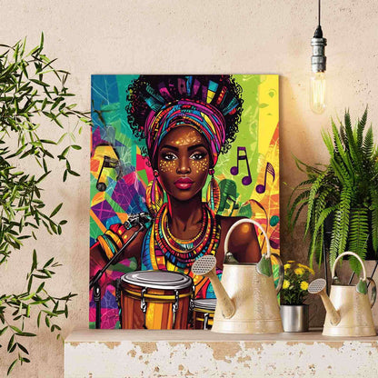 Colorful Bongo Percussionist Paint by Numbers