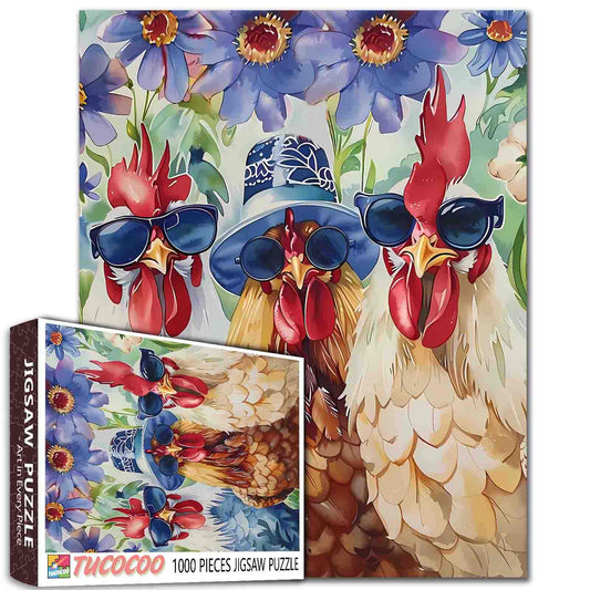 Cool Chickens in Sunglasses Jigsaw Puzzle