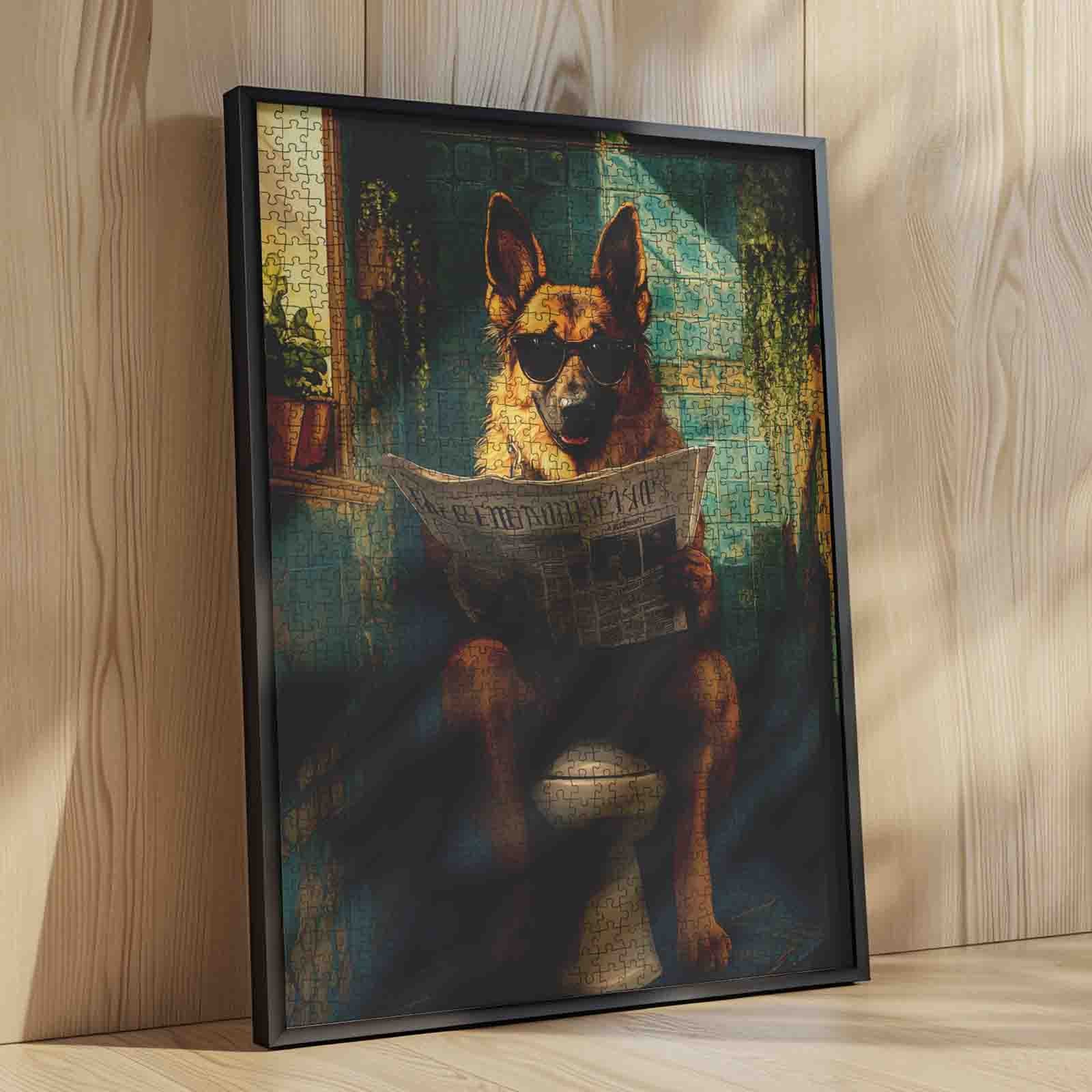 Cool Dog Reading Newspaper Jigsaw Puzzle