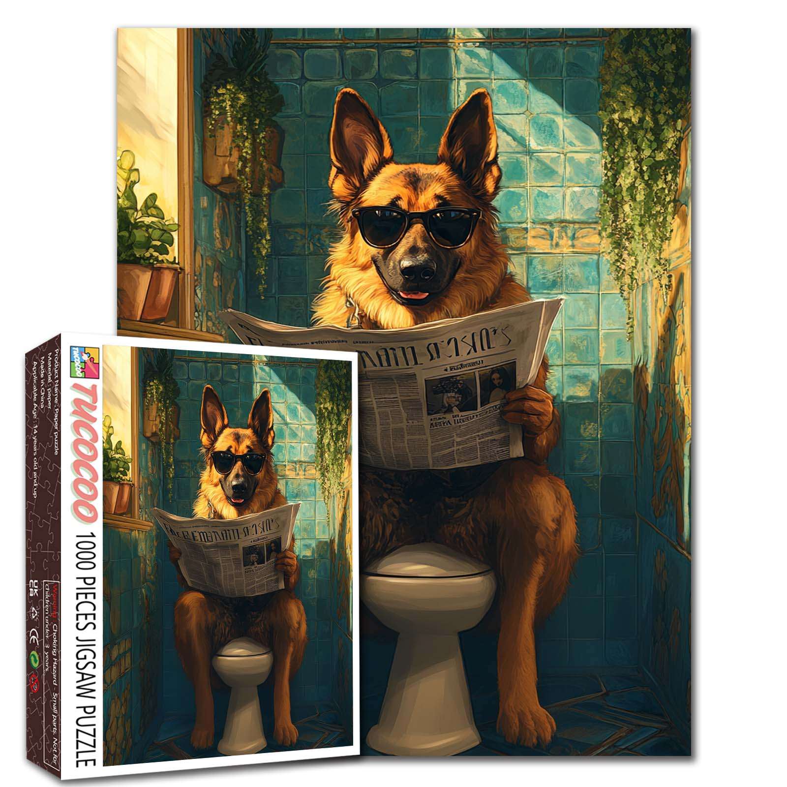 Cool Dog Reading Newspaper Jigsaw Puzzle