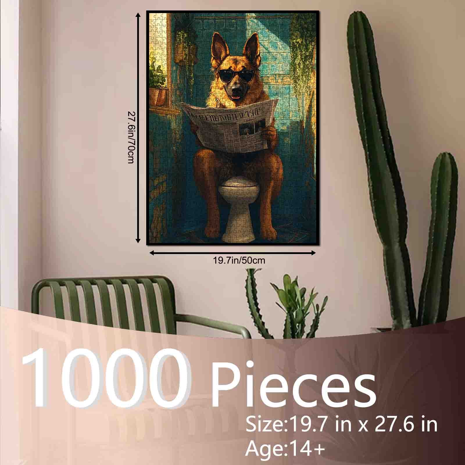 Cool Dog Reading Newspaper Jigsaw Puzzle