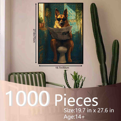 Cool Dog Reading Newspaper Jigsaw Puzzle