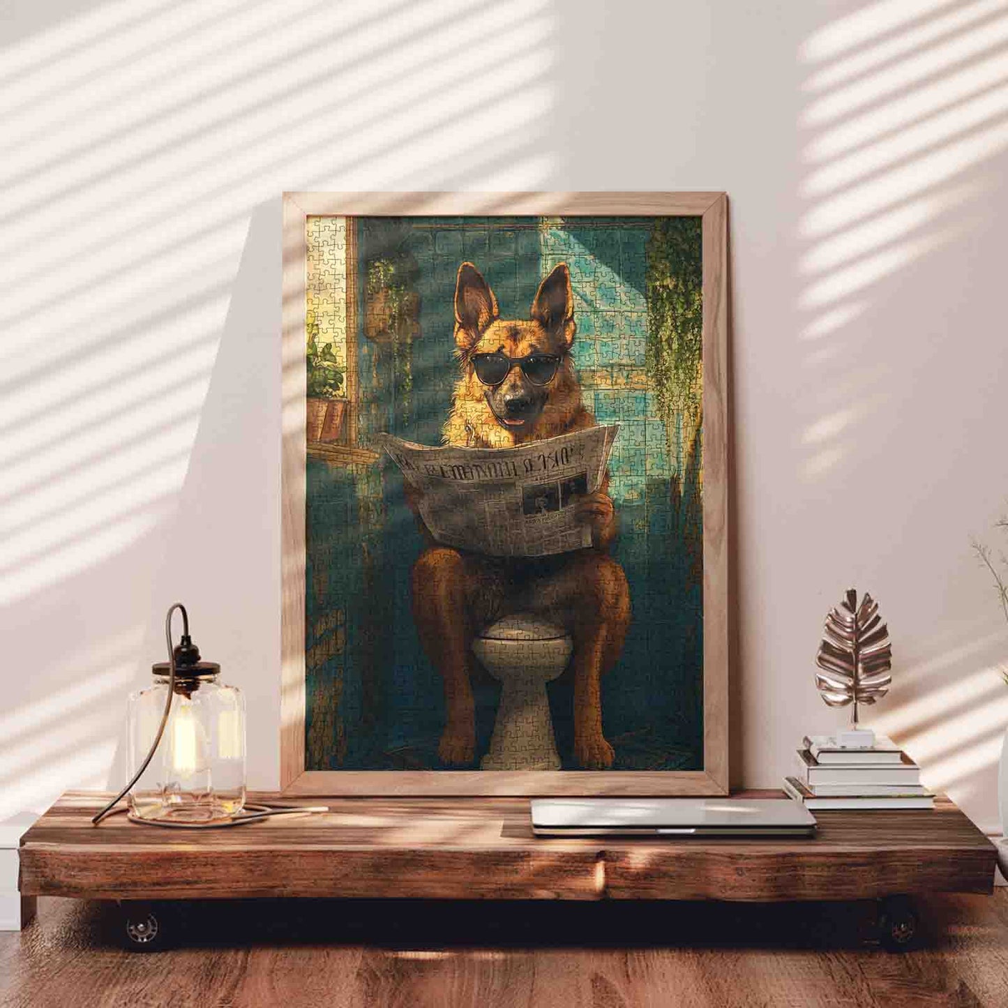 Cool Dog Reading Newspaper Jigsaw Puzzle