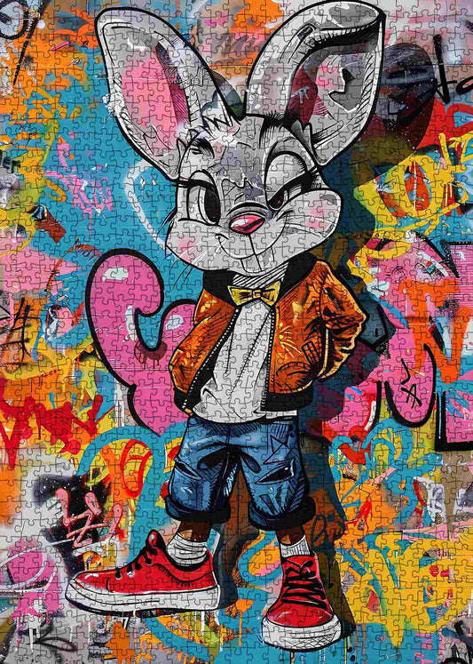 Cool Graffiti Bunny Jigsaw Puzzle