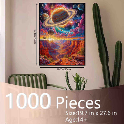 Cosmic Saturn Canyon Jigsaw Puzzle